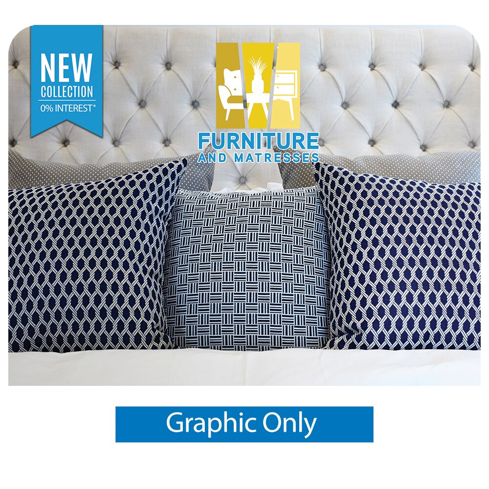 EZ Tube King Headboards — 57 in Single Sided Graphic Only with Black Back Fabric